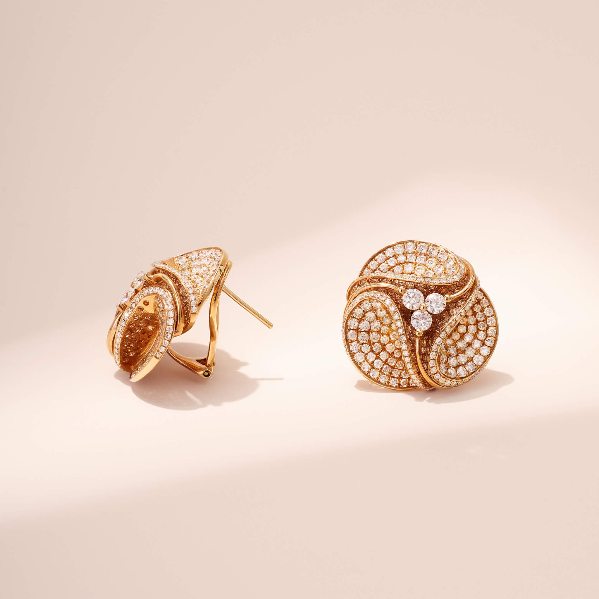 6.20 ct.tw. Natural Diamond Earrings in 18K Gold