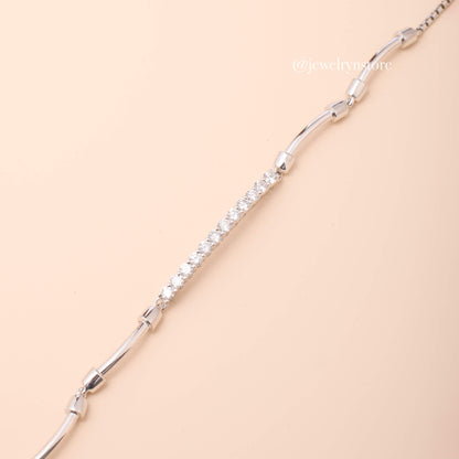 18K Natural Diamond Bar Bracelet