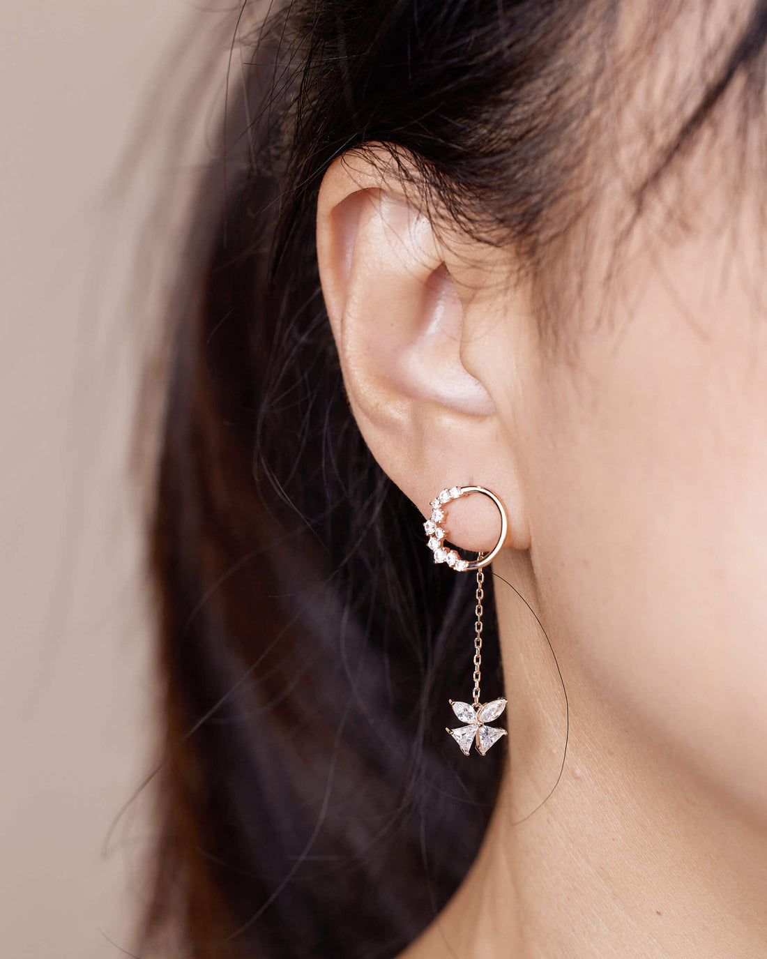 925 Silver Butterfly Long Earrings