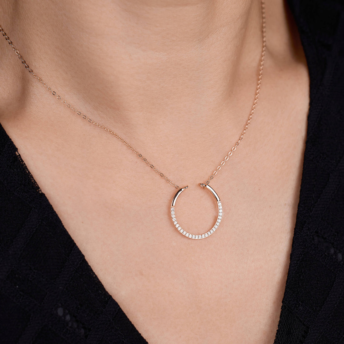925 Silver Simple Circle Necklace