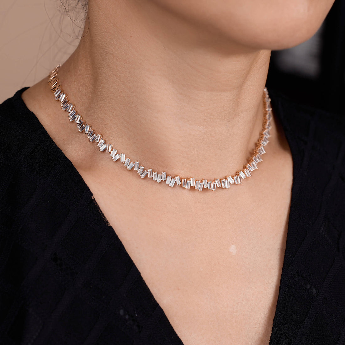 925 Silver Diamond Tennis Necklace