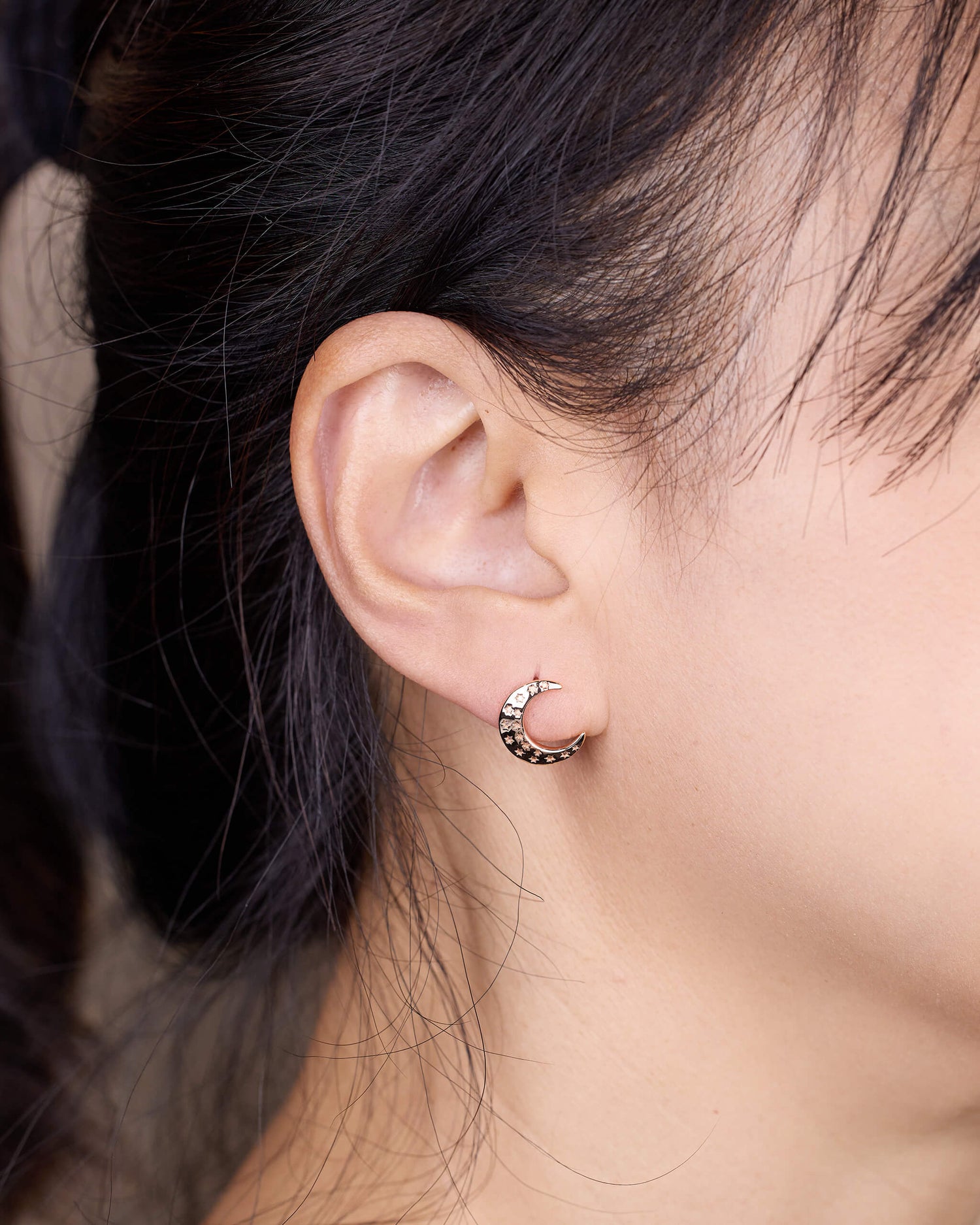 925 Silver Crescent Moon Earrings