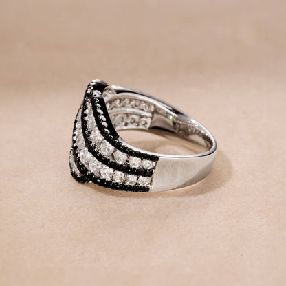 18K Gold Black Diamond Statement Ring
