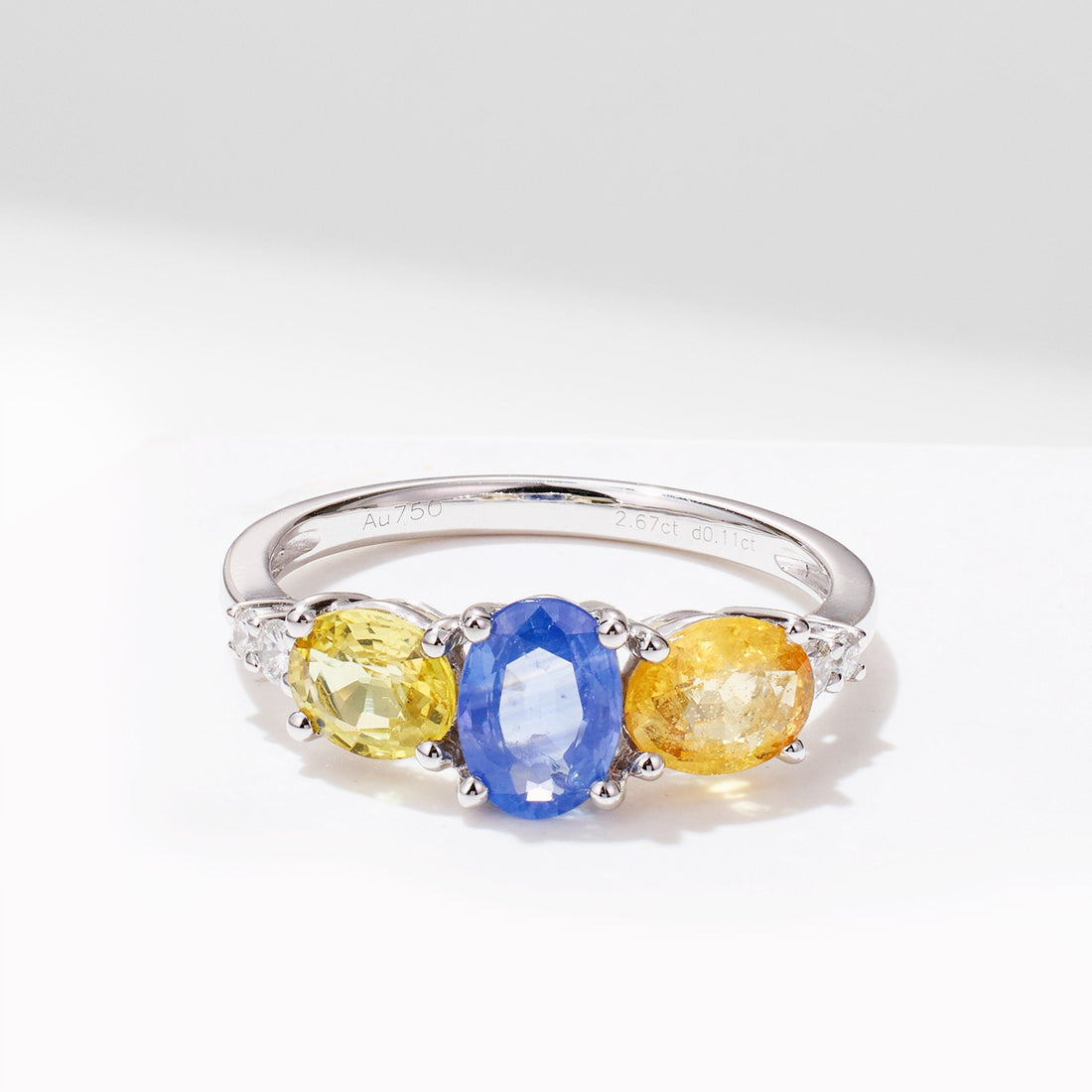 18K Gold Multi-Colored Fancy Sapphire &amp; Diamond Ring