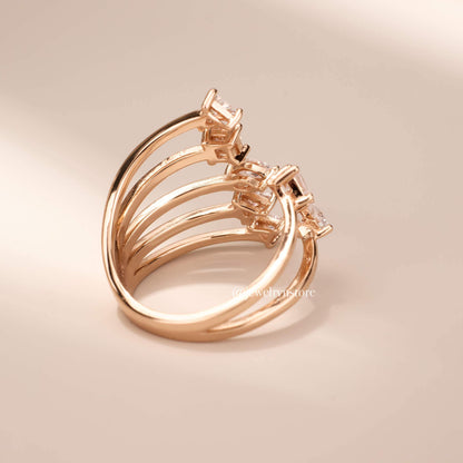 925 Silver Linear Ribbon Open Ring