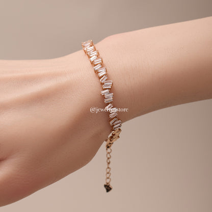 925 Silver Baguette Tennis Bracelet