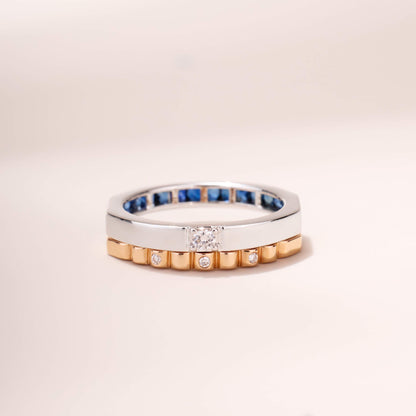 One-Flip Diamond and Sapphire Ring（1 Rings with 4 Styles)