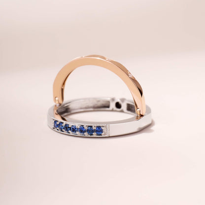 One-Flip Diamond and Sapphire Ring（1 Rings with 4 Styles)