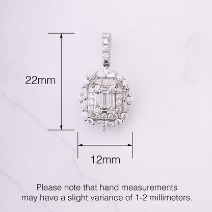 0.86 ct.tw. Natural Baguette Diamond Pendant