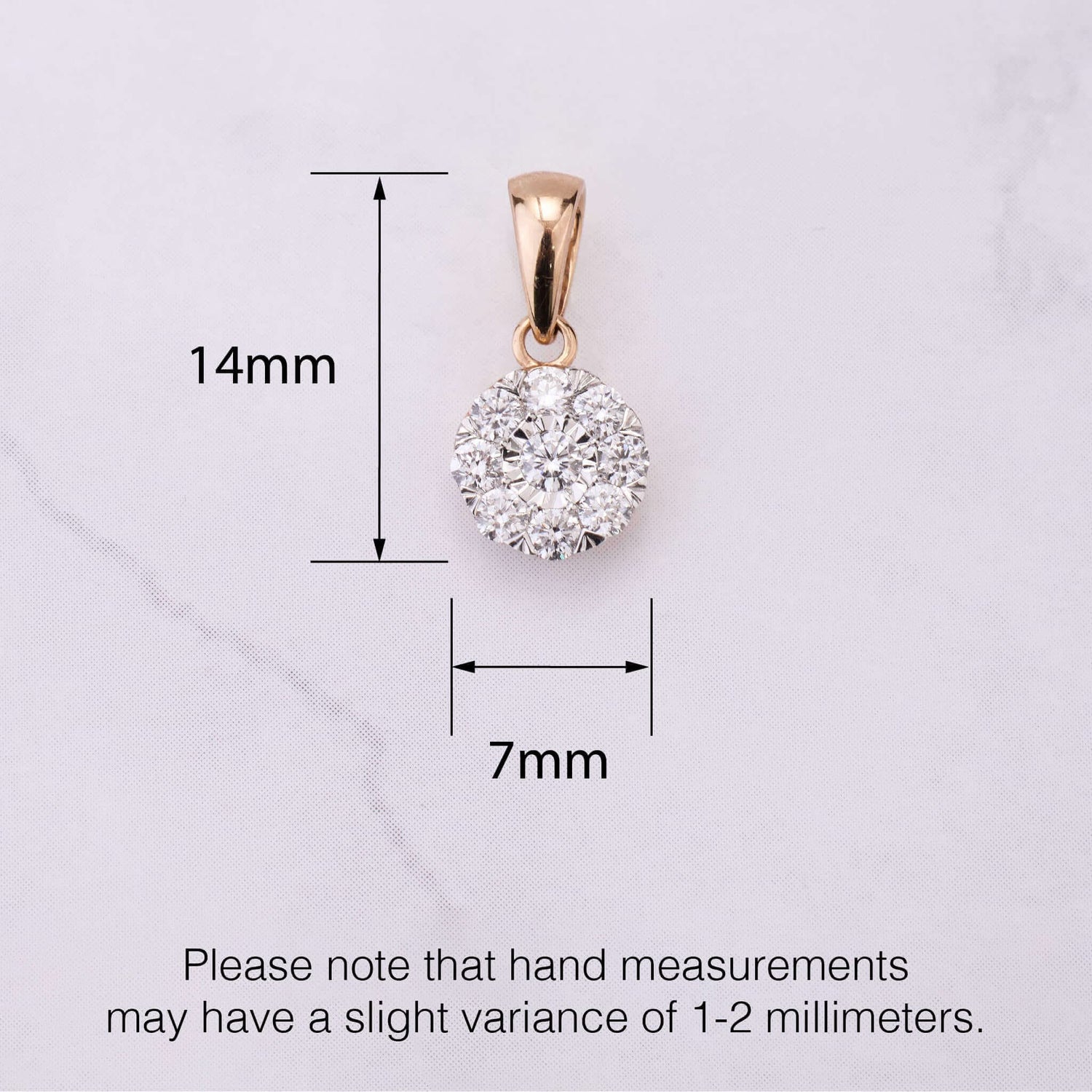 18K Gold Minimalist Natural Diamond Pendant