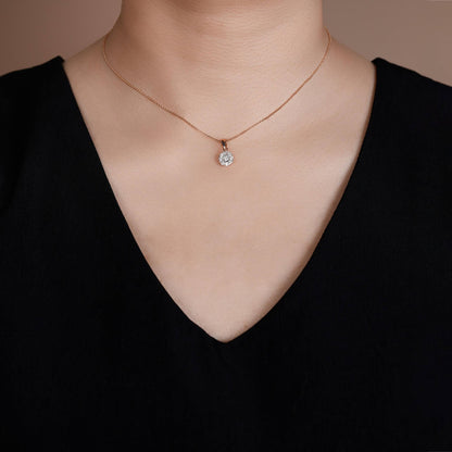 18K Gold Minimalist Natural Diamond Pendant