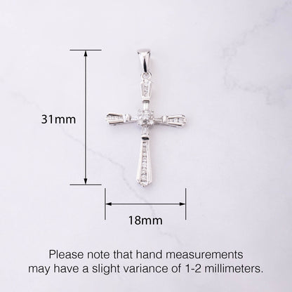 18K Gold Vintage-Styled Cross Pendant with Natural Diamond