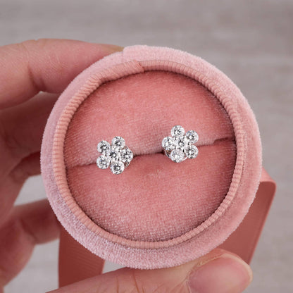 1.08ct.tw. Diamond Flower Stud Earrings