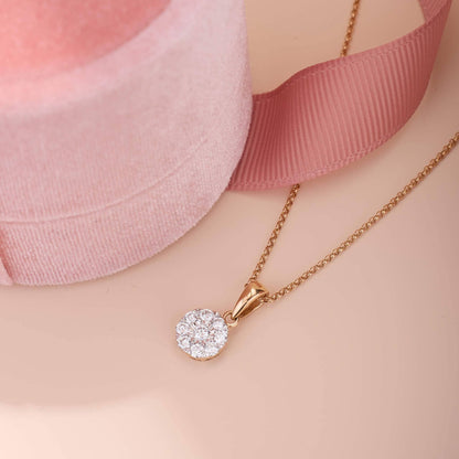 18K Gold Minimalist Natural Diamond Pendant