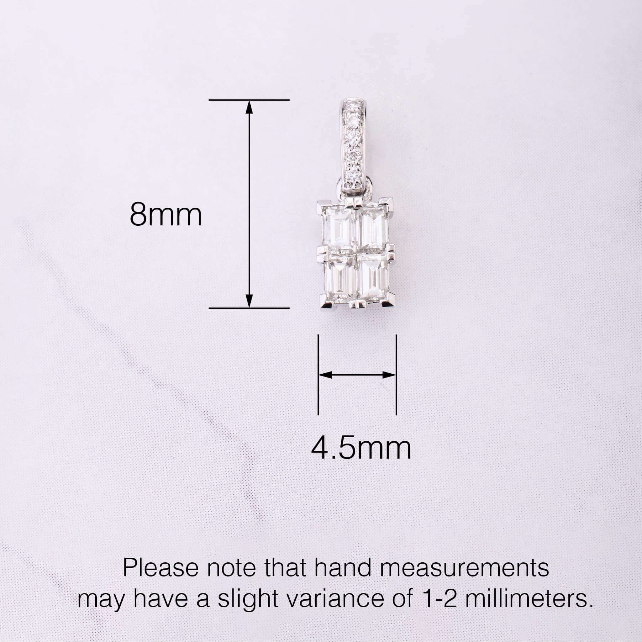 0.67 ct.tw. Natural Baguette Diamond Pendant