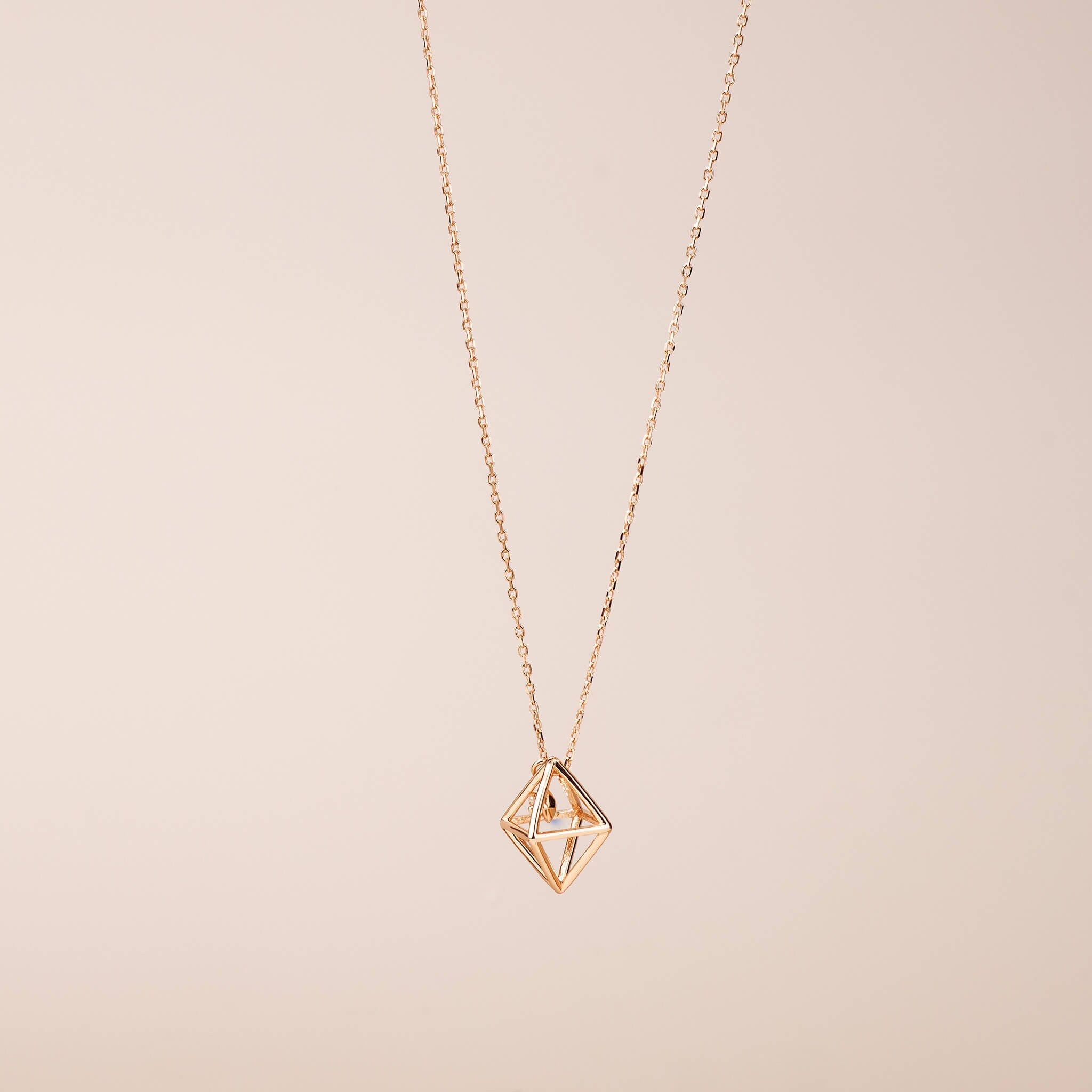 925 Silver Three-dimensional rhombus Necklace