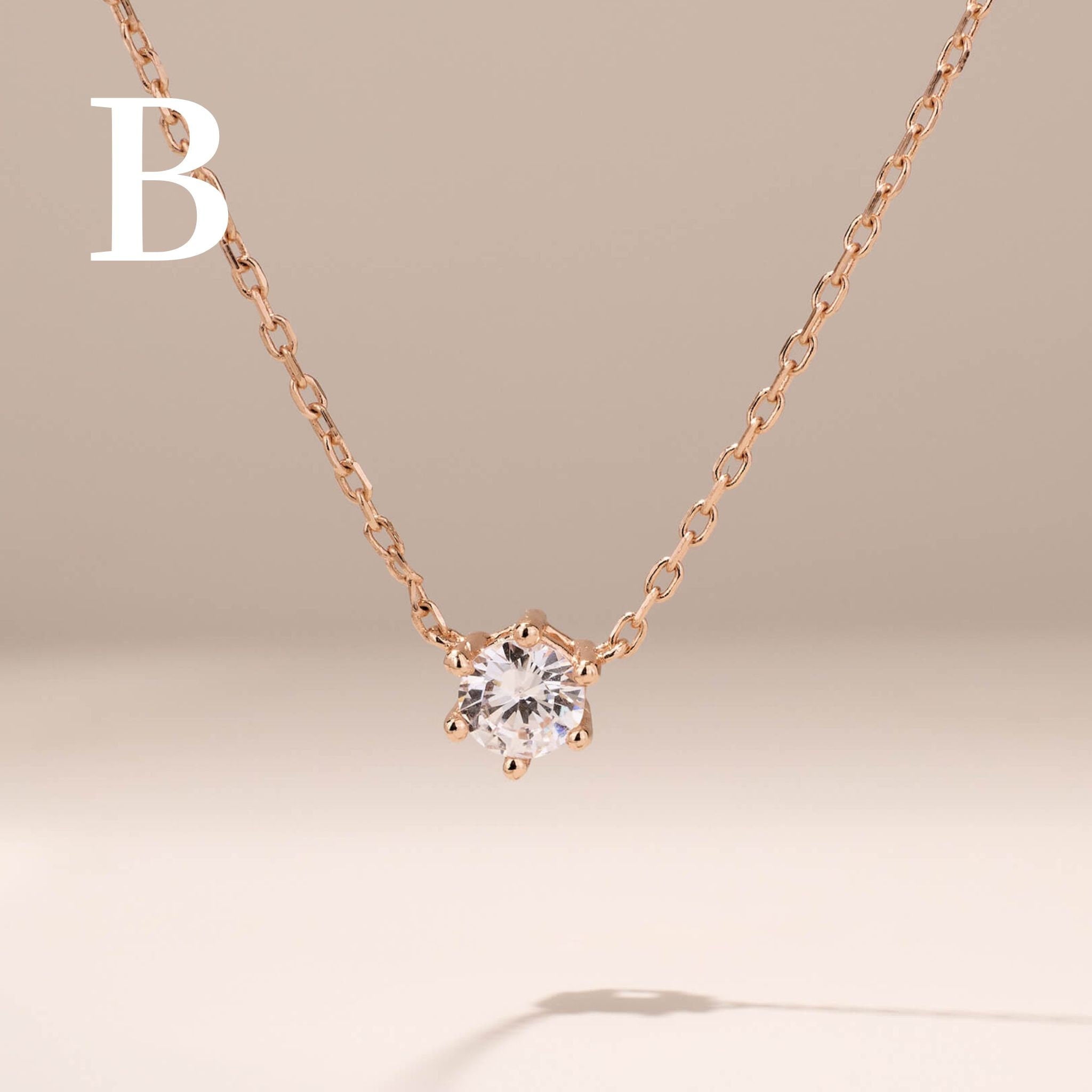 925 Silver Solitiare Diamond Necklace