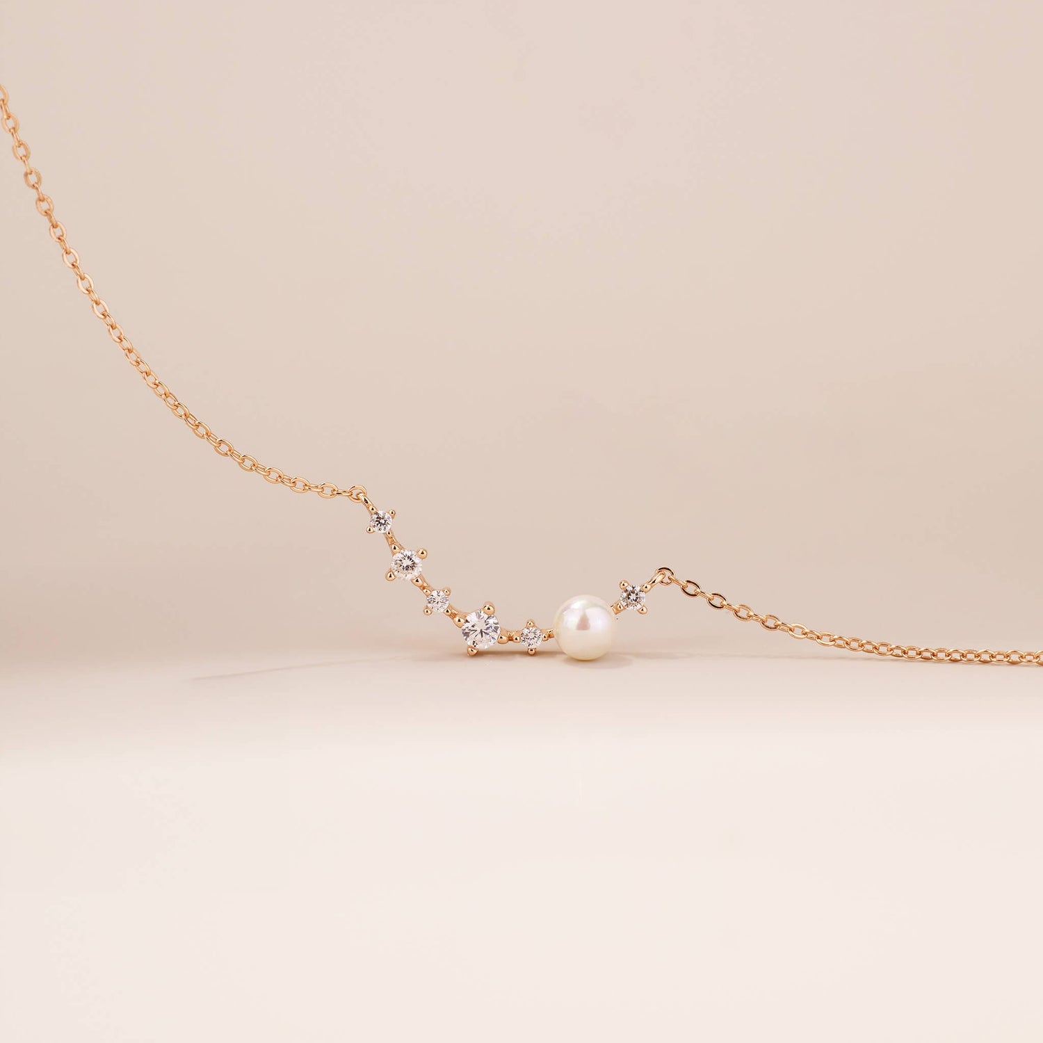 925 Silver Pearl charm Necklace