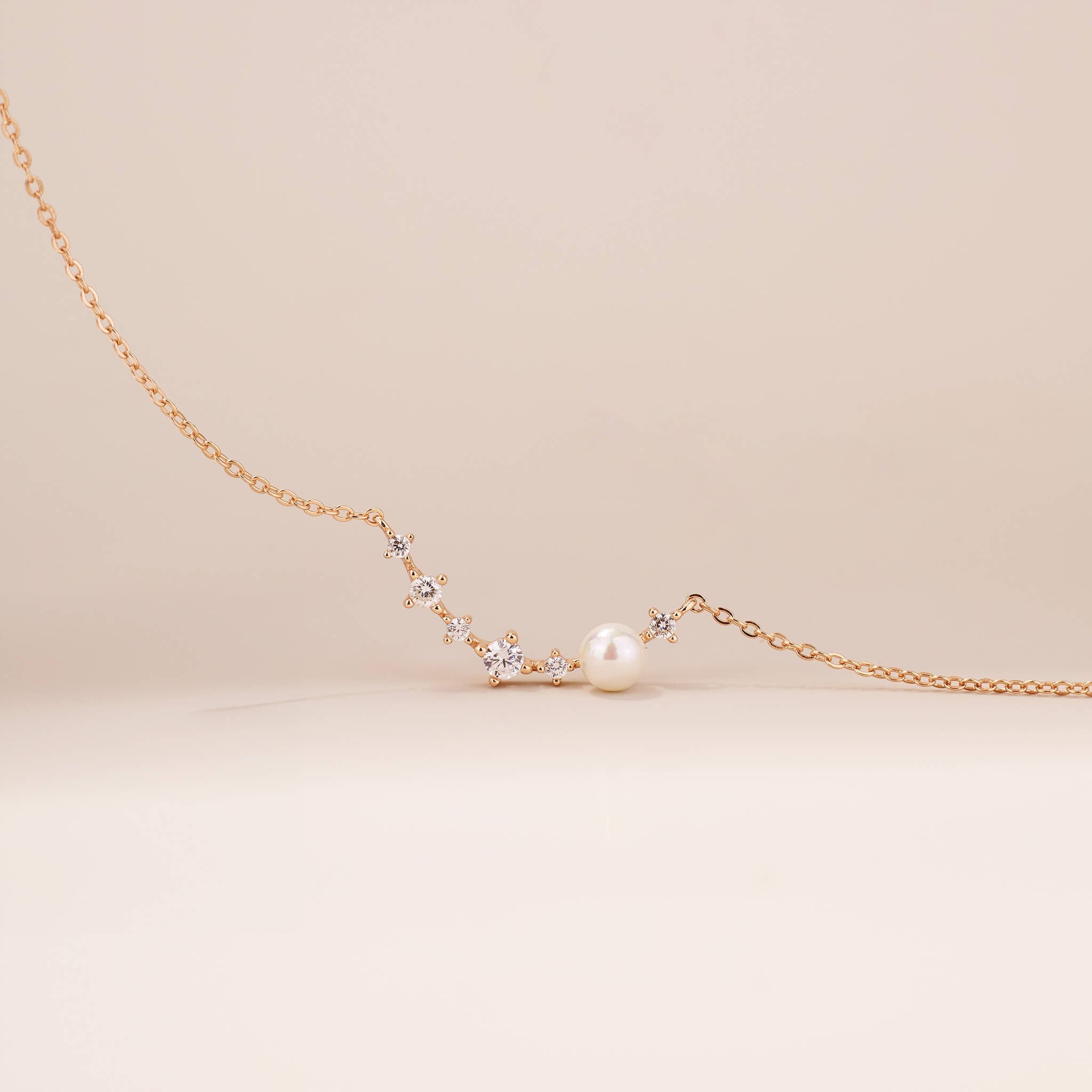 925 Silver Pearl charm Necklace