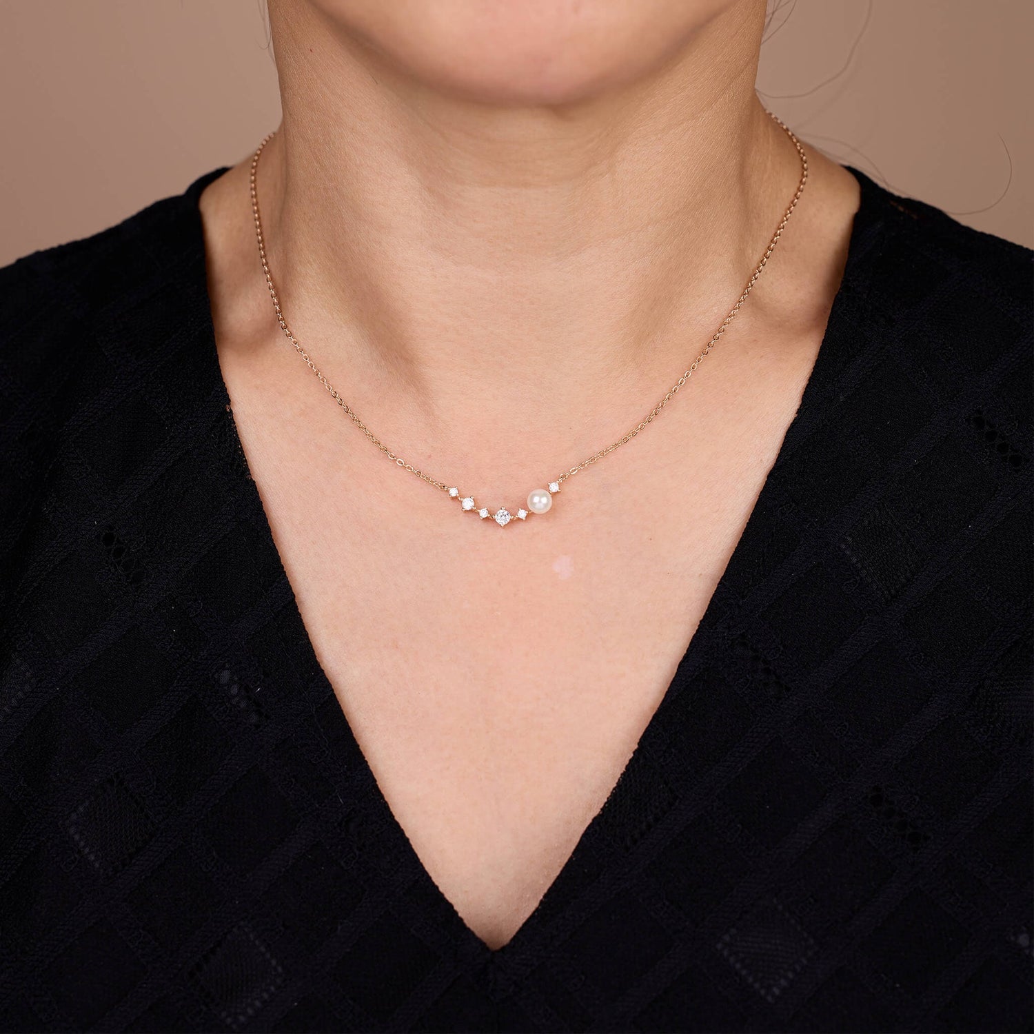 925 Silver Pearl charm Necklace