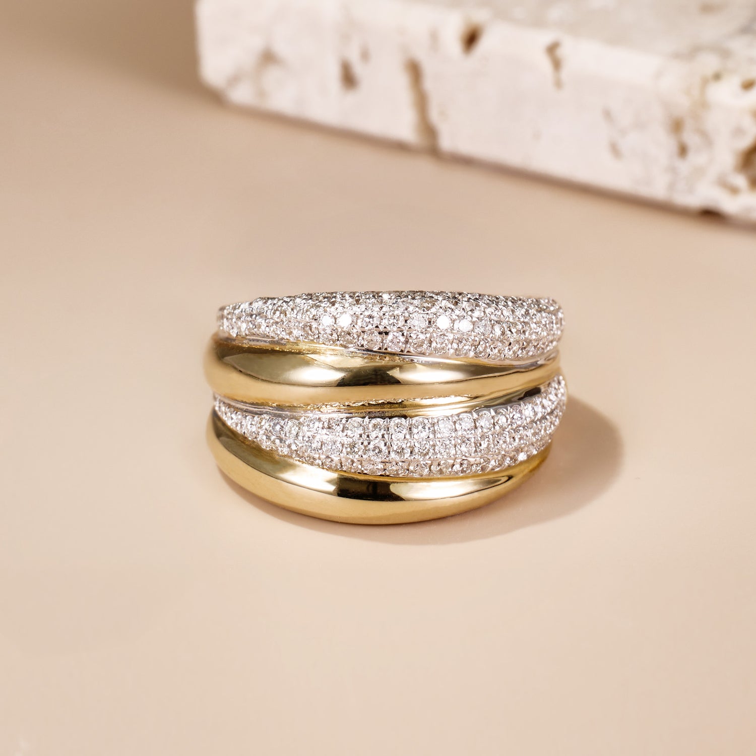 0.87ct.tw. Layered Diamond Ring in 14K Gold