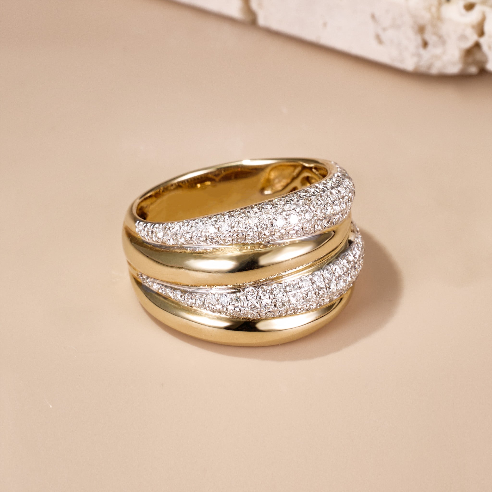 0.87ct.tw. Layered Diamond Ring in 14K Gold