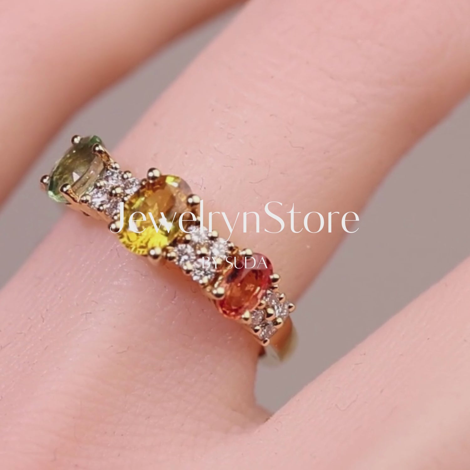 Multi-Colored Fancy Sapphire &amp; Diamond Ring