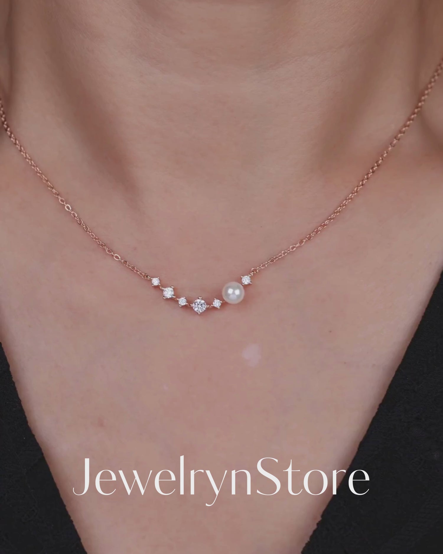 925 Silver Pearl charm Necklace