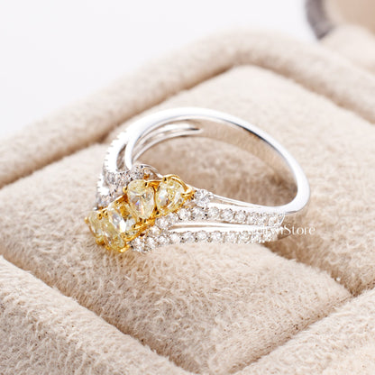 Yellow Diamond Twist Shank Ring