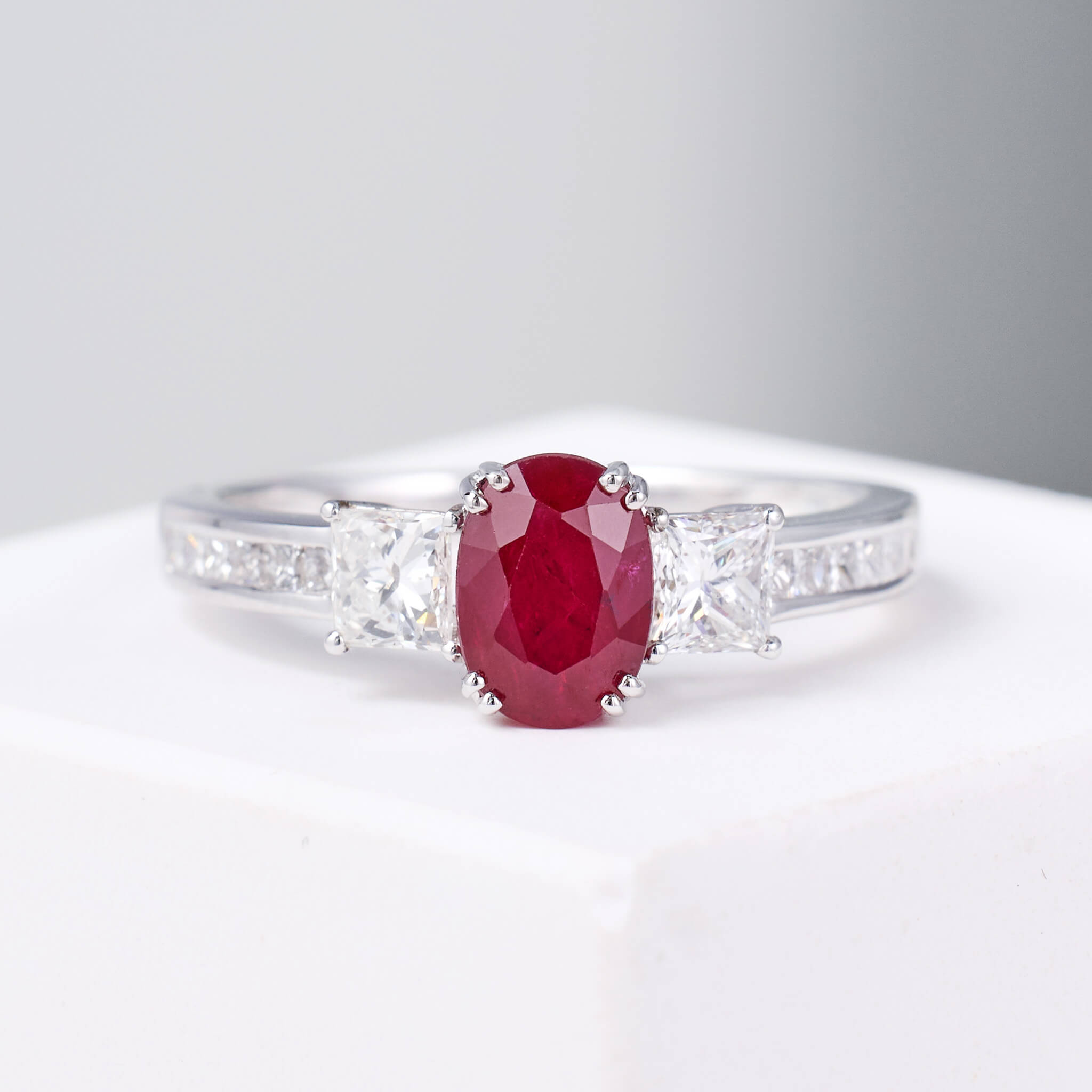 1.15ct.t.w. Vintage-styled Nature Ruby and Diamond Ring