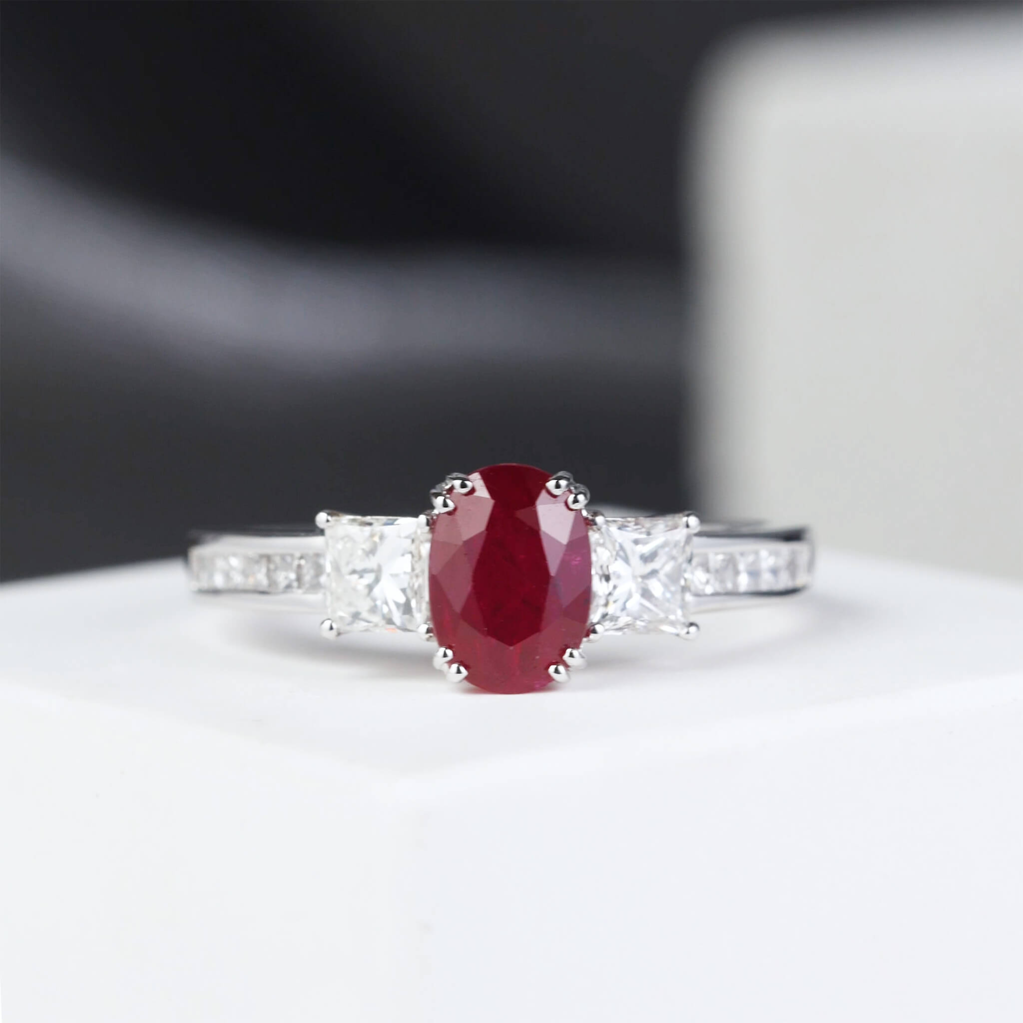 1.15ct.t.w. Vintage-styled Nature Ruby and Diamond Ring
