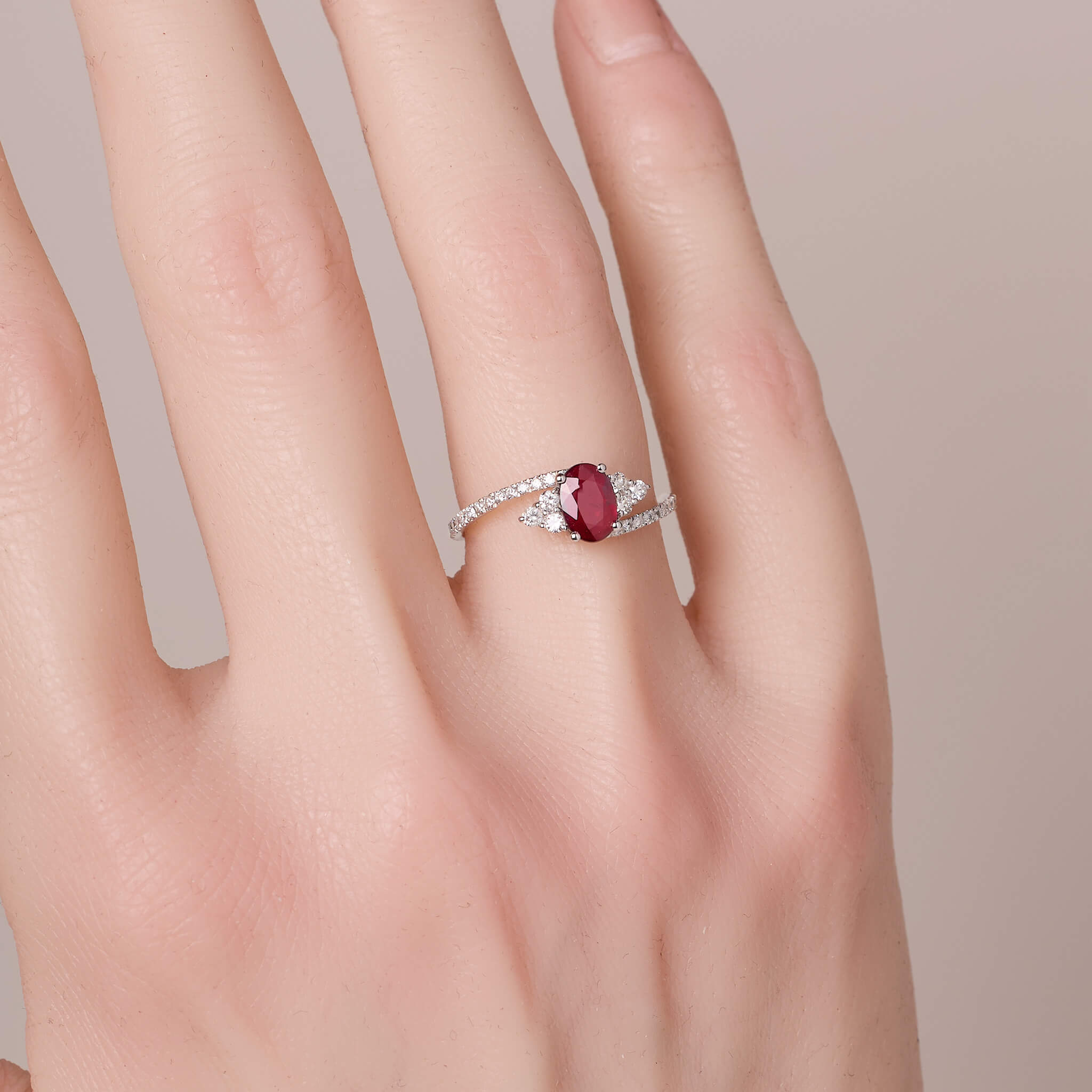 0.93 ct.t.w. Nature Ruby &amp; Diamond Ring