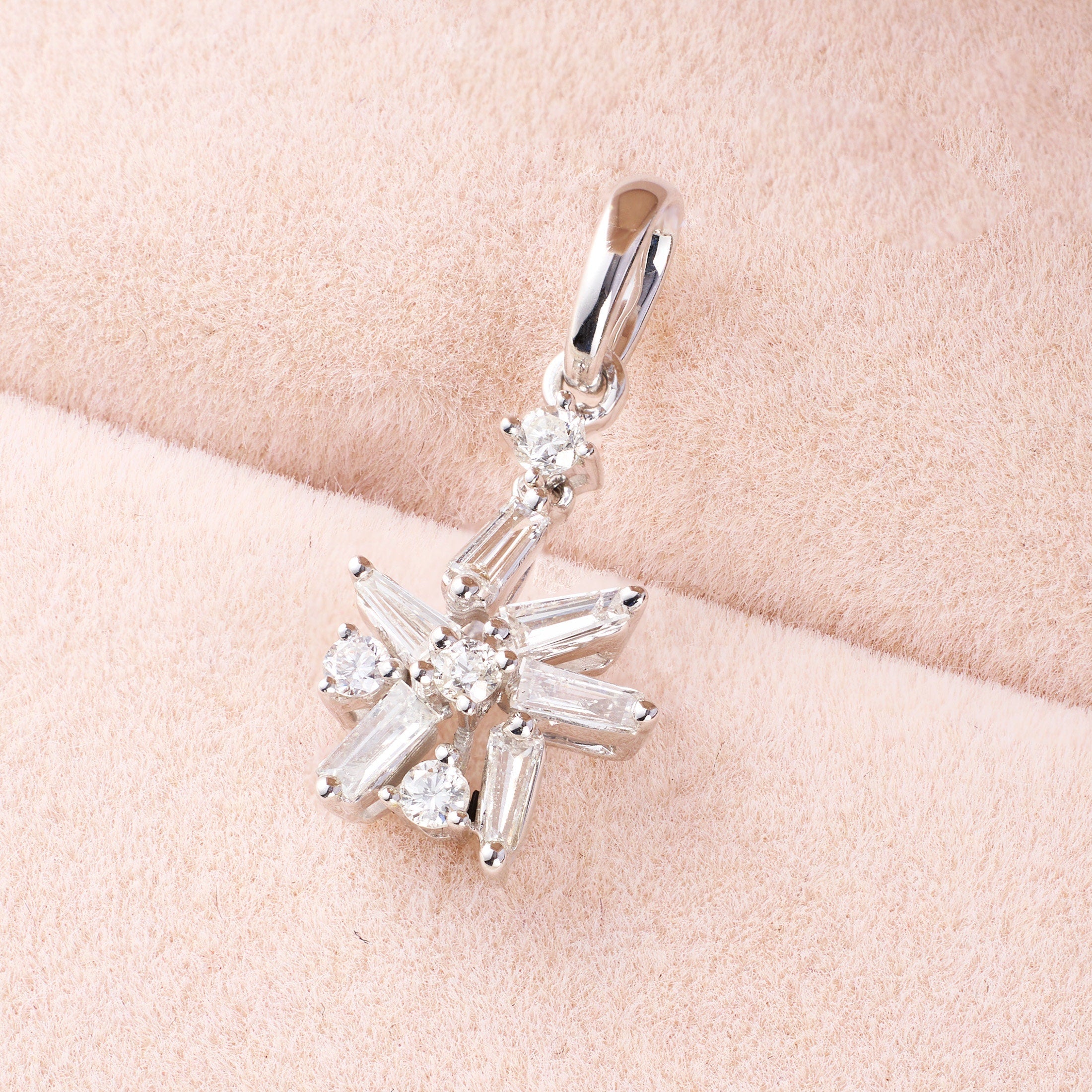 Snowflakes Pendant with Diamonds &amp; Sapphires