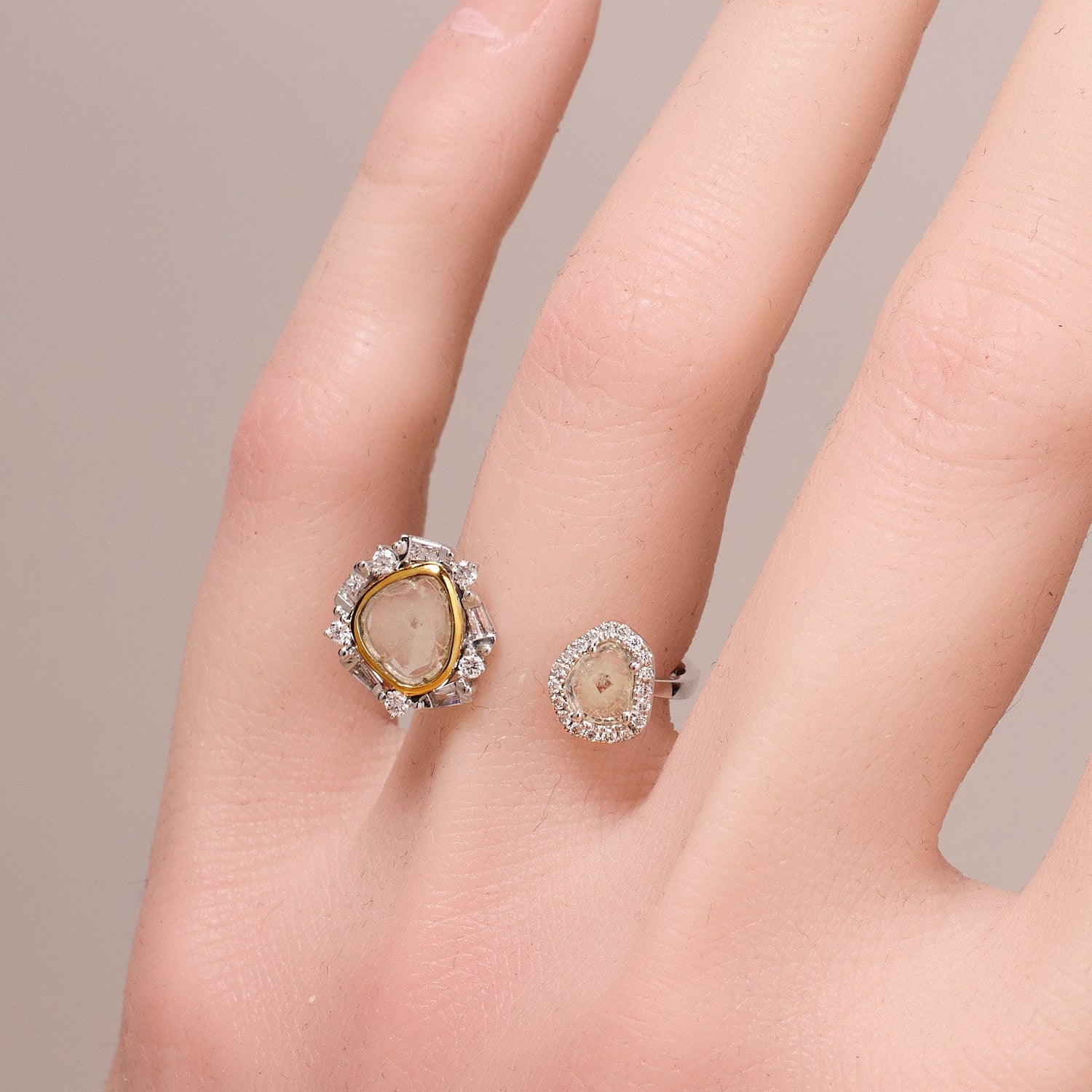 Slice Diamond Open Ring