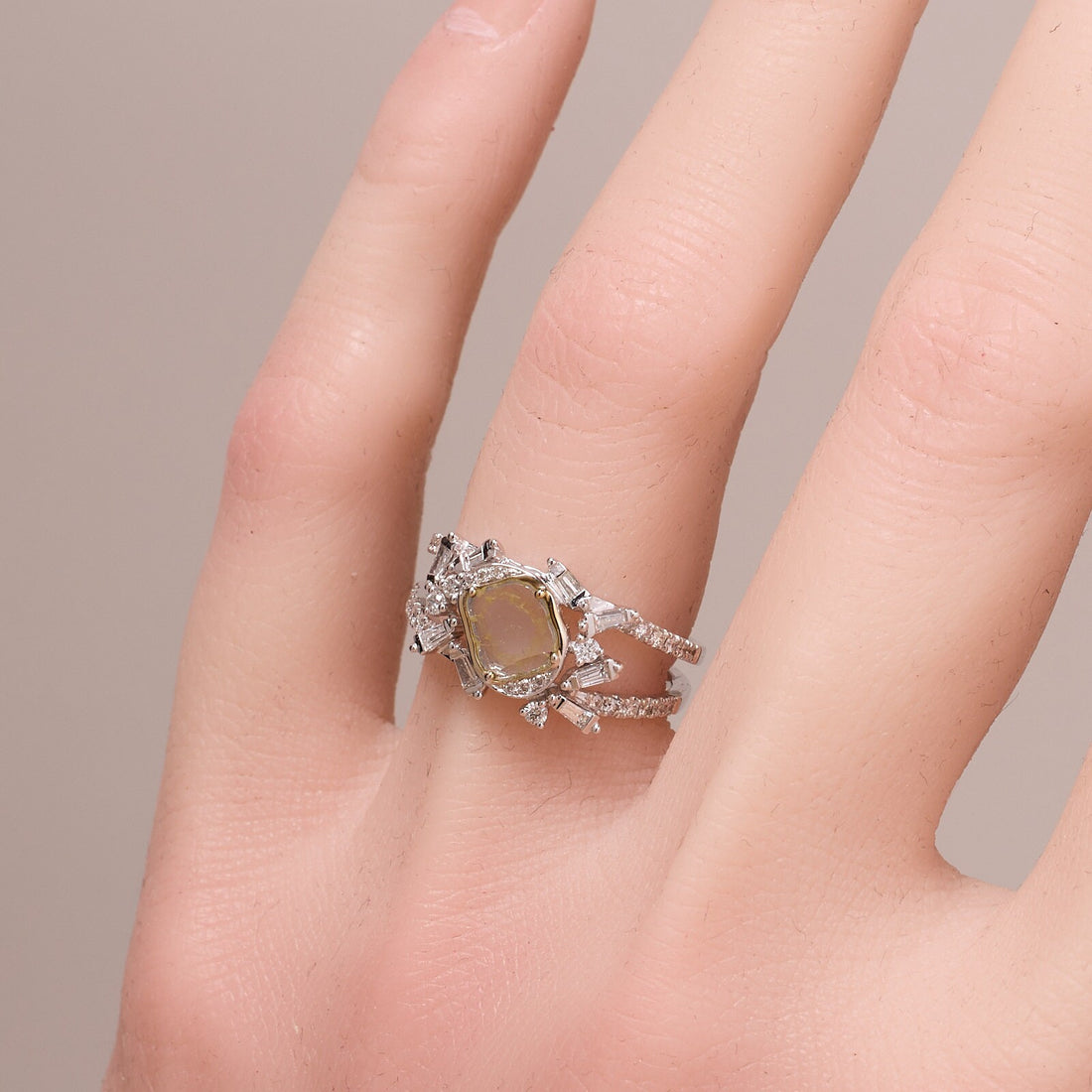 Vintage-Style Diamond Slice Ring