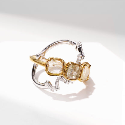 Slice Diamond Orbit-Style Statement Ring