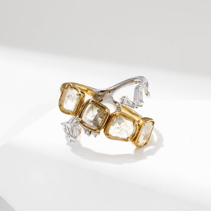 Slice Diamond Orbit-Style Statement Ring