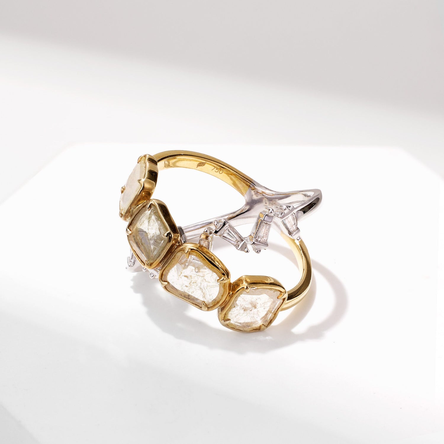 Slice Diamond Orbit-Style Statement Ring